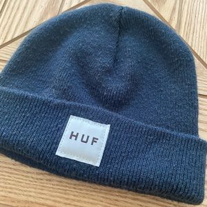 HUF navy blue beanie